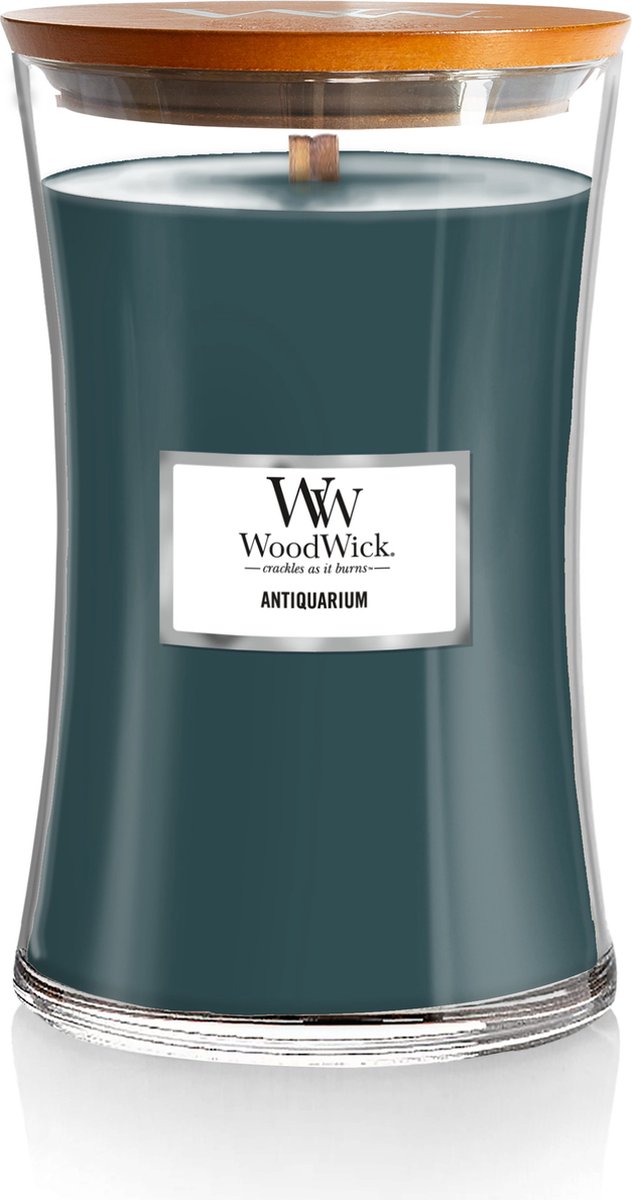 Woodwick Sanduhr große Duftkerze – Antiquarium – 130 Brennstunden