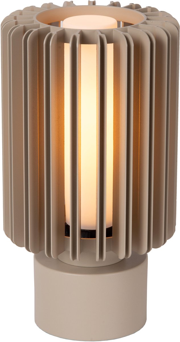 Lucide Lambres - Tischlampe - ø 15 cm - 1xe27 - Taupe