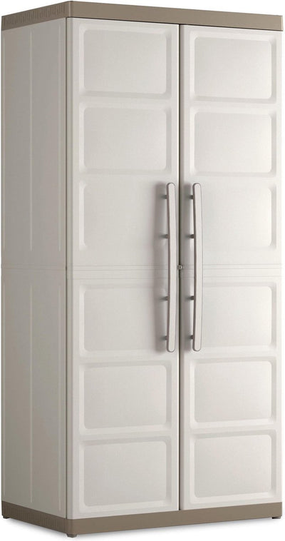 Kis Keter Excellence XL Aufbewahrungsschrank hoch – 4 Regale – 54 x 89 x 182 cm – Beige Taupe