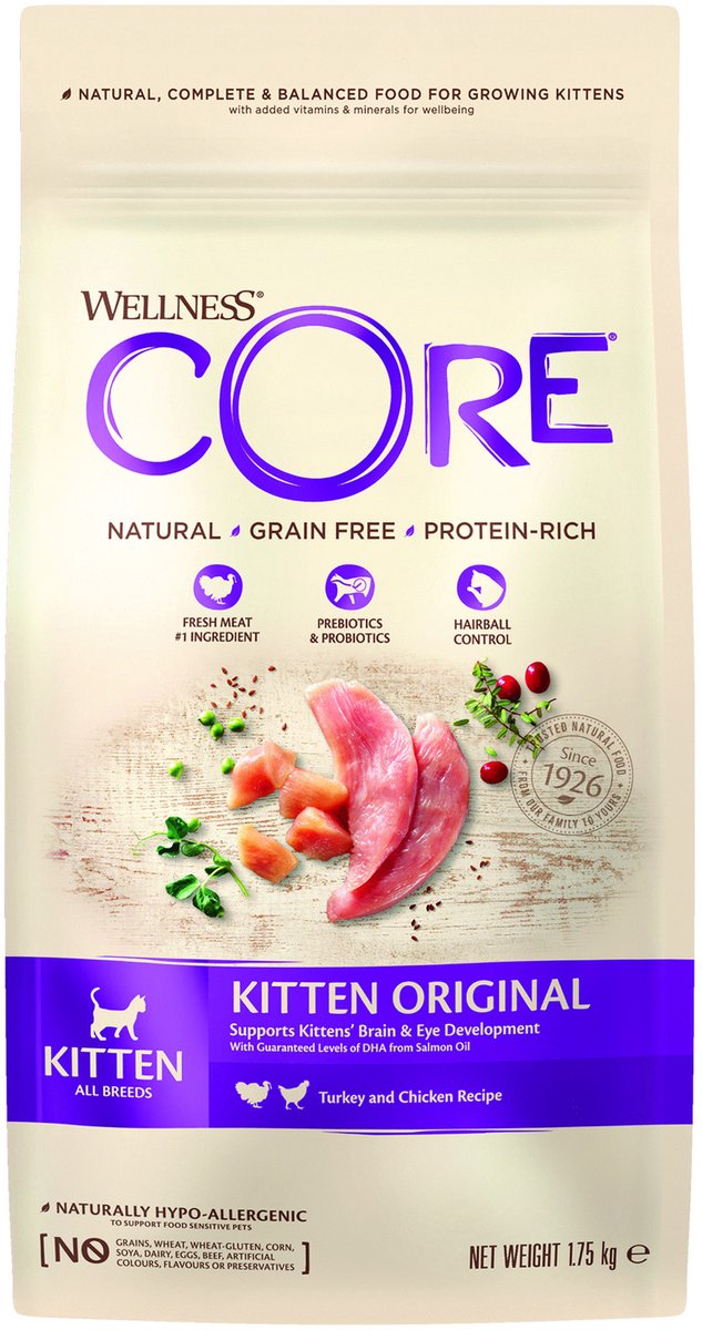 Wellness Core getreidefreies Kätzchen – Truthahn Huhn – Katzenfutter – 1,75 kg