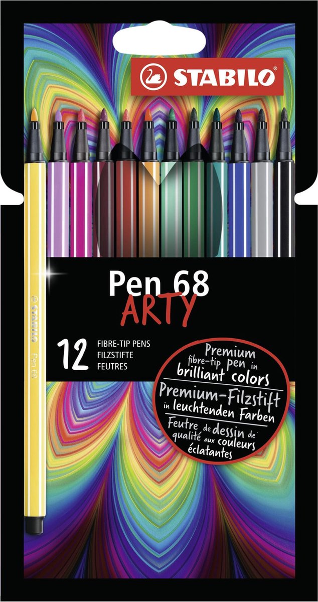 Stabilo Pen 68 Filz -Tip Stifte Arty, 12st.