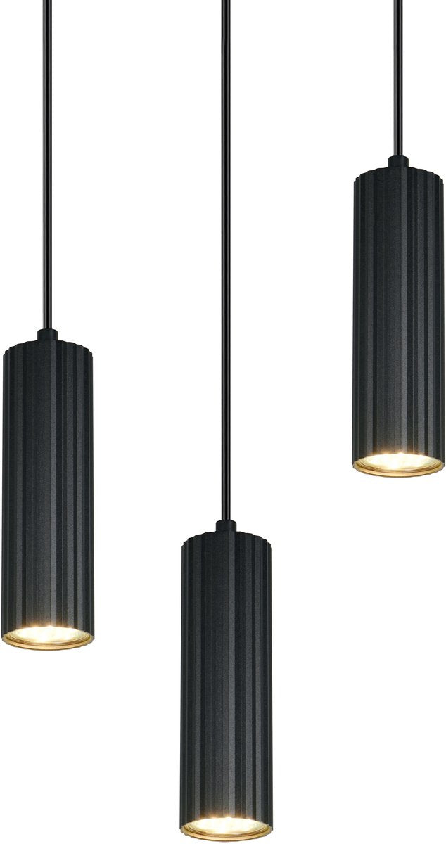 Trio Soka - Hängelampe - Schwarz matt - exkl. 3x GU10 5 W - Deckenmontage - höhenverstellbar