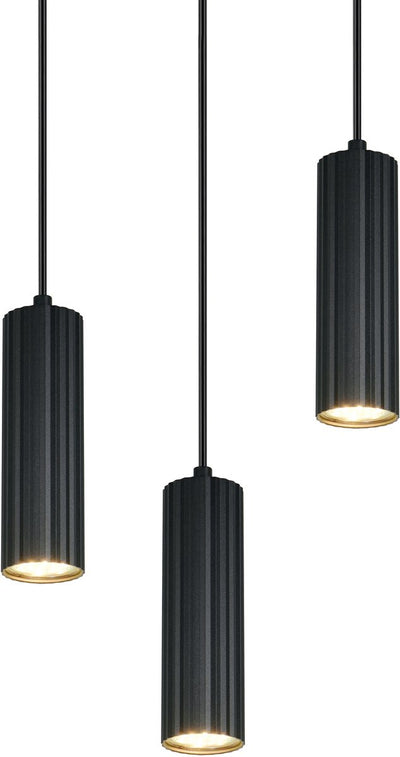 Trio Soka - Hängelampe - Schwarz matt - exkl. 3x GU10 5 W - Deckenmontage - höhenverstellbar