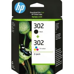 HP Tintenpatrone 302 Schwarz + 3 Farben 2 Stück