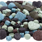 Kreativfirma Lava Perlen, dumm 6-37 mm, Lochgröße 1+2 mm, der Gehalt kann variieren, ca. 890 Stück, verschiedene Farben, 20 Striche 1 Box - afbeelding 1