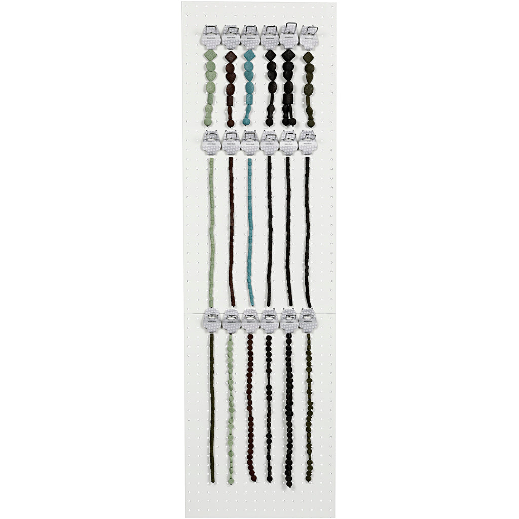 Kreativfirma Lava Perlen, dumm 6-37 mm, Lochgröße 1+2 mm, der Gehalt kann variieren, ca. 890 Stück, verschiedene Farben, 20 Striche 1 Box