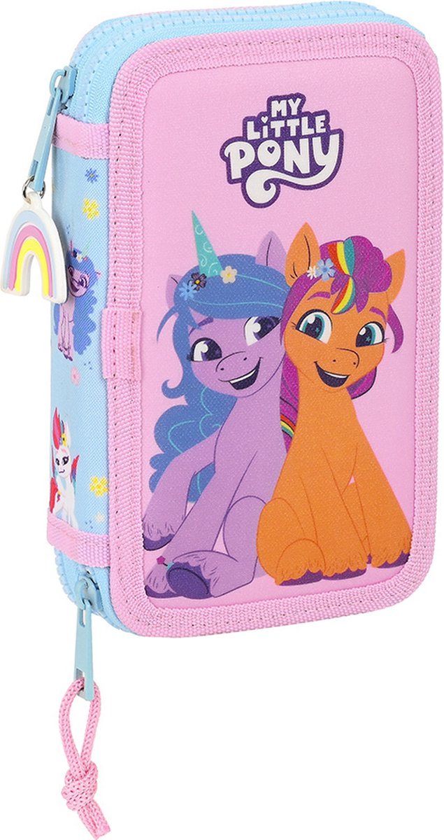 Mein kleines Pony gefülltes Federmäppchen, wild gratis – 28-tlg. - 19,5 x 12,5 x 4 cm - Polyester
