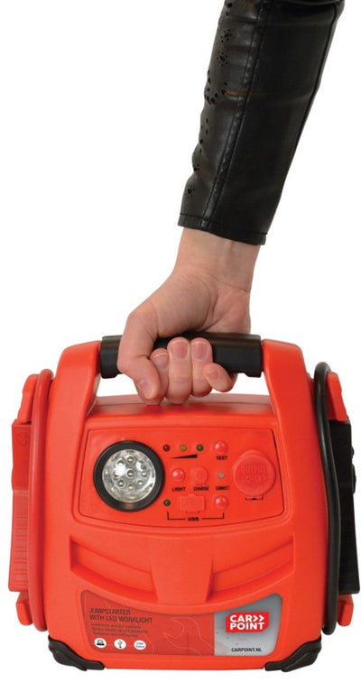 Starthilfe 2-in-1 mit LED-Arbeitslicht 12 Volt 7 Ah orange