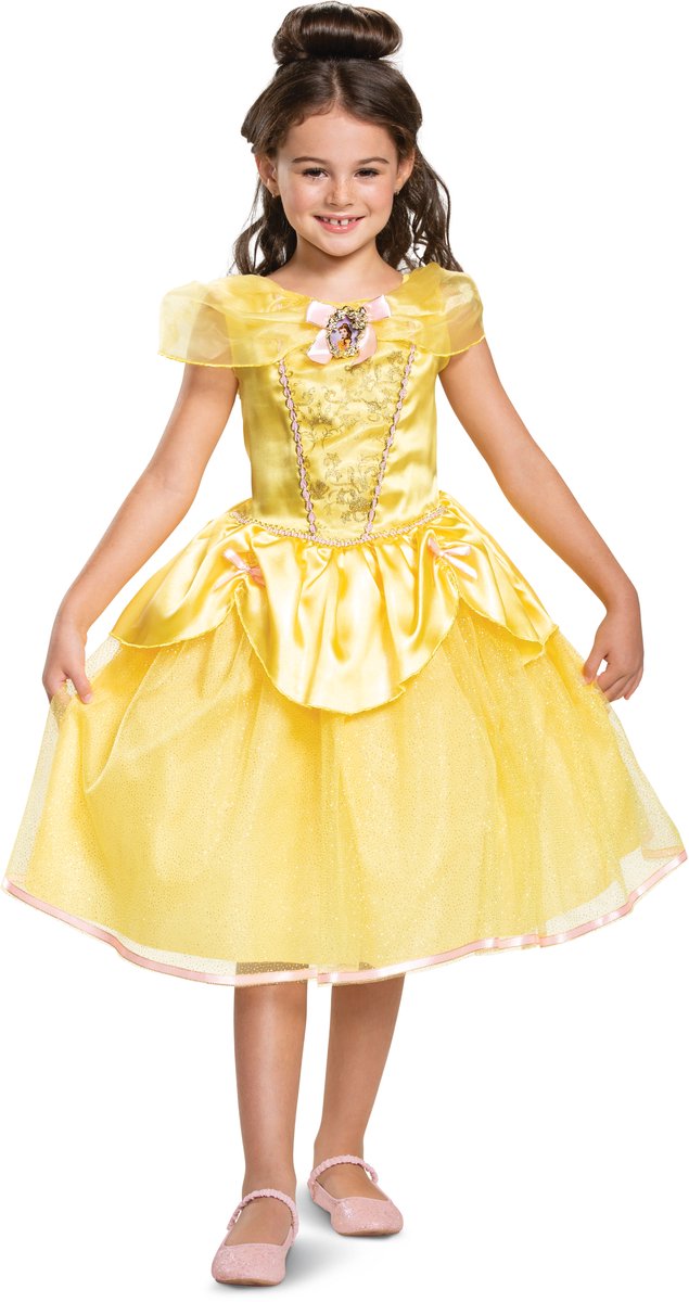 Disney-Prinzessin-Verkleidung – Die Schöne, das Biest, Belle Deluxe, Größe XS (3–4 Jahre), Mädchen