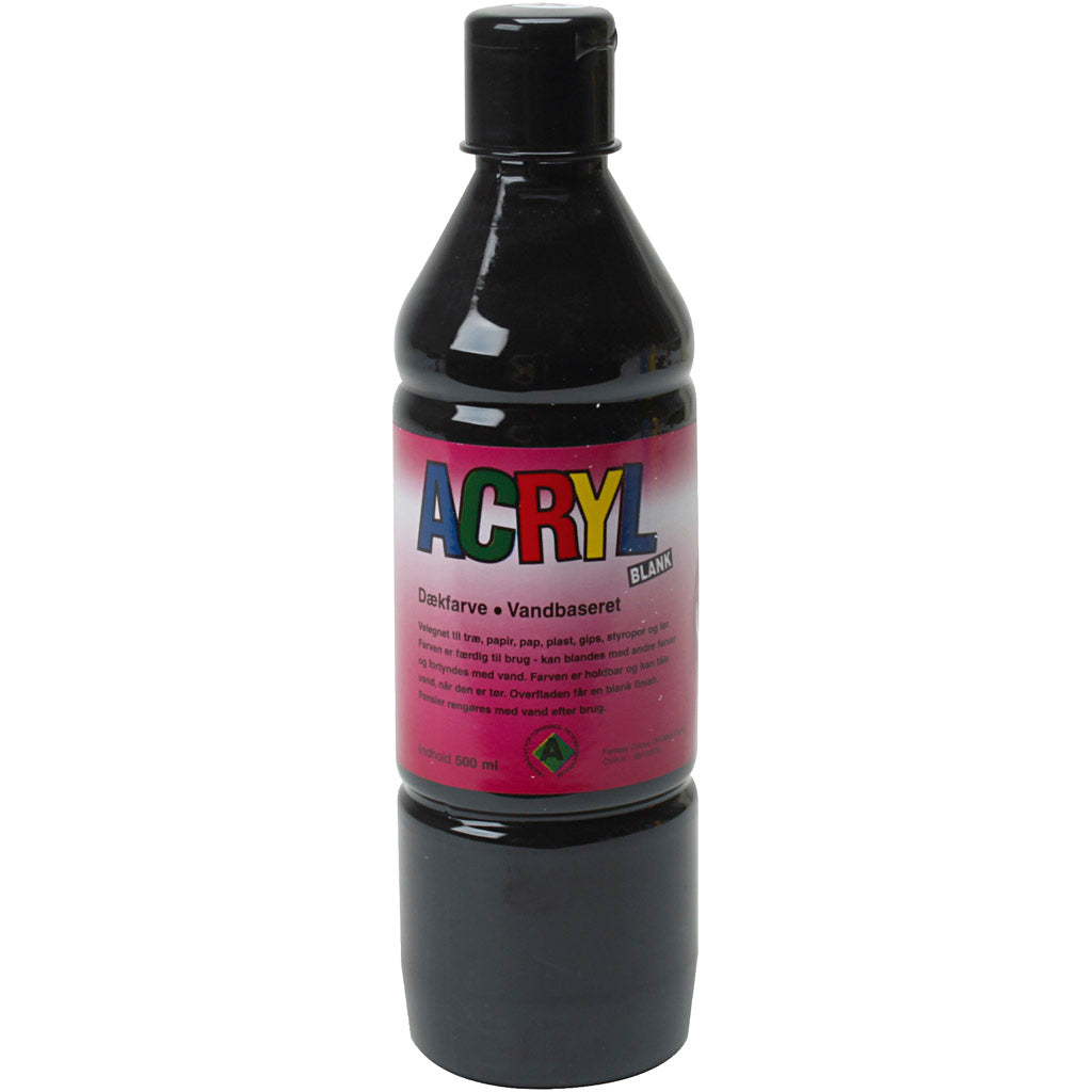 Acrylfarbe, schwarz, 500 ml 1 Flasche