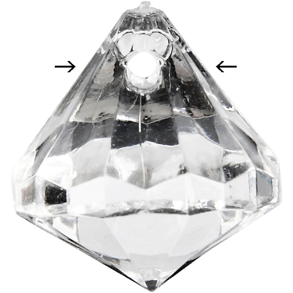Creativ Company Acrylperlen, Größe 17x16 mm, Lochgröße 1,2 mm, transparent glänzend, 43 Stück 1 Box