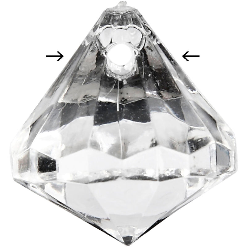 Creativ Company Acrylperlen, Größe 17x16 mm, Lochgröße 1,2 mm, transparent glänzend, 43 Stück 1 Box