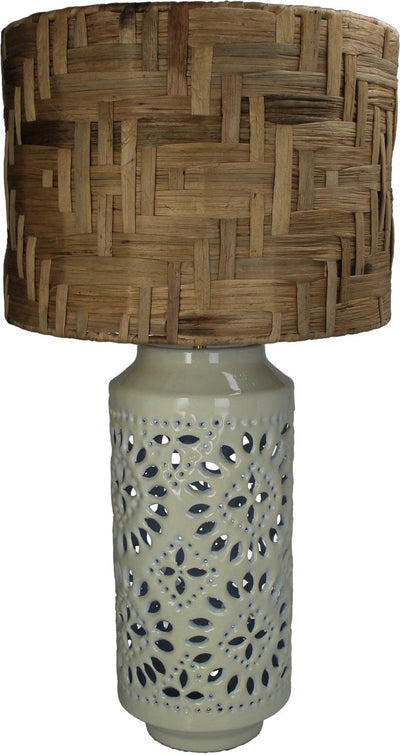 Hd Collection Tischlampe aus Metall, elfenbeinfarben, 38 x 38 x 67 cm