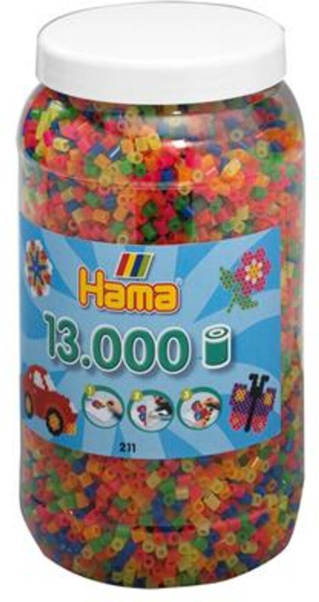 Hama Iron Perlen Tonne mit 13000 Teilen Neon
