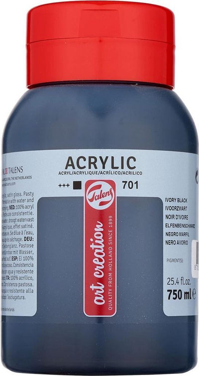 Talens Art Creation Acrylfarbtopf 750 ml Elfenbeinschwarz 701