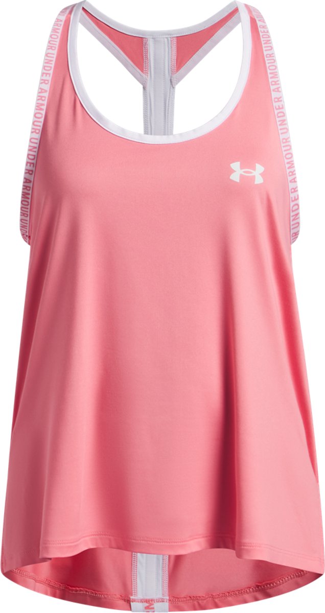 Under Armour Tech Knockout Tank-PNK Mädchen-Sportshirt – bittersüßes Rosa – Weiß