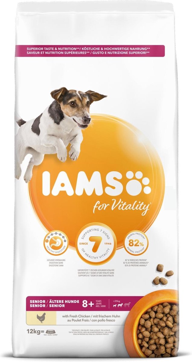 Iams Hund Senior ausgewachsenes Huhn 12 kg von 7 Jahren