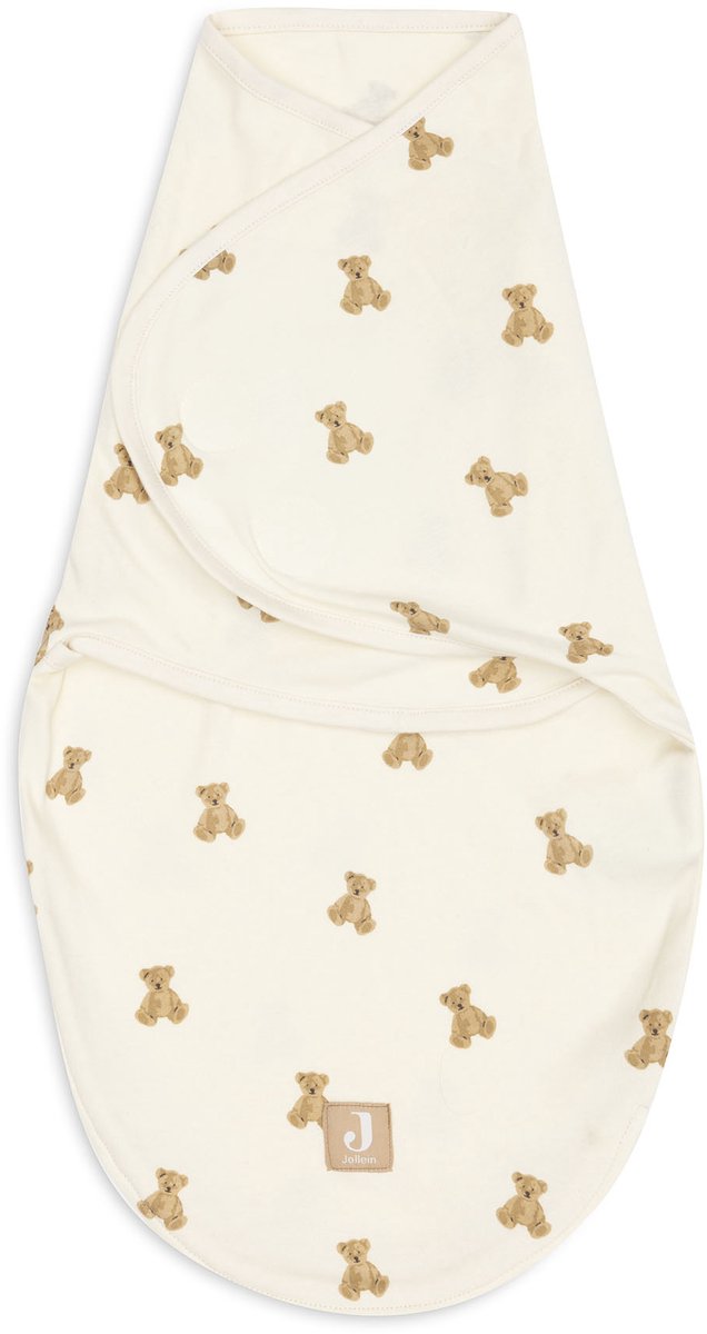 Jollein Wrapper – Schlafsack Baby – 0–3 Monate – Mini-Teddybär