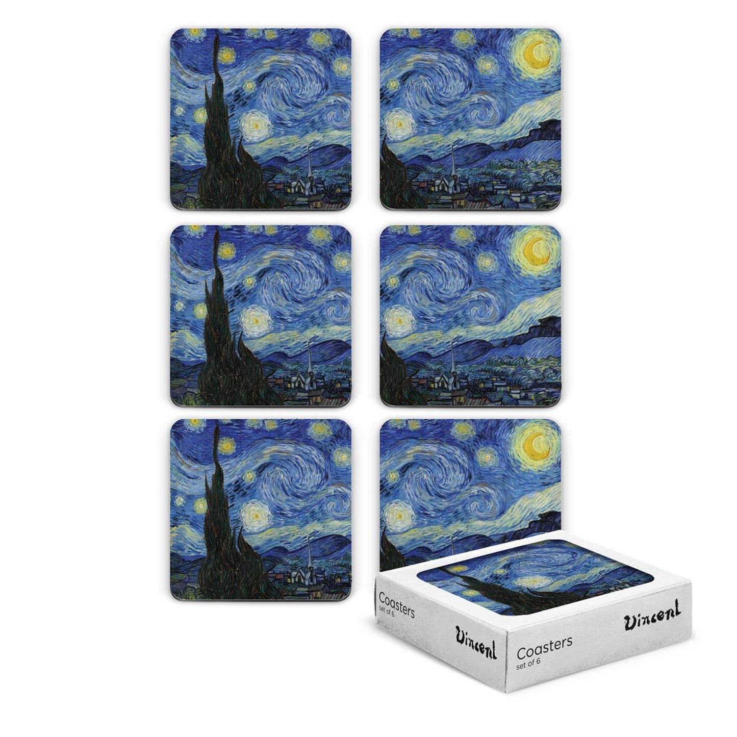 Mtd Untersetzer Van Gogh Sternennacht 6 Stück