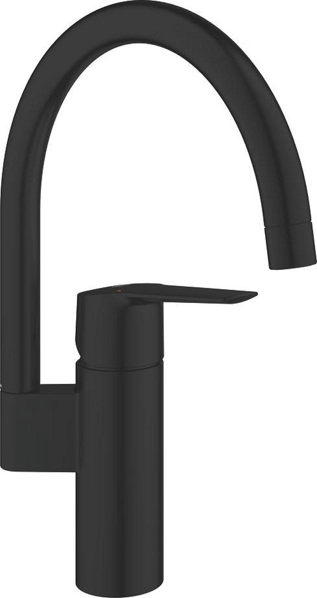 Grohe Quickfix Start Einhebel-Küchenmischer – hoher C-förmiger Auslauf – mattschwarz