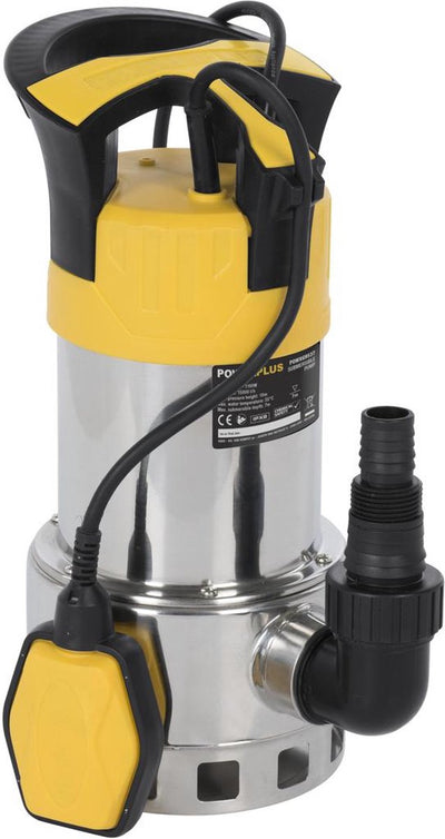 Powerplus elektrische Wasserpumpe POWXG9537 – 1100 W Tauchpumpe, maximale Temperatur von 35 °C und Durchflussmenge von 15000 l/Stunde, Gartengeräte