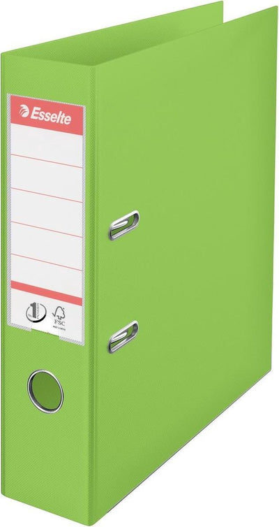Esselte No.1 Vivida Kunststoff-A4-Ordner mit Etikettenhalter – für 500 Blatt – Rückenbreite 75 mm – grün