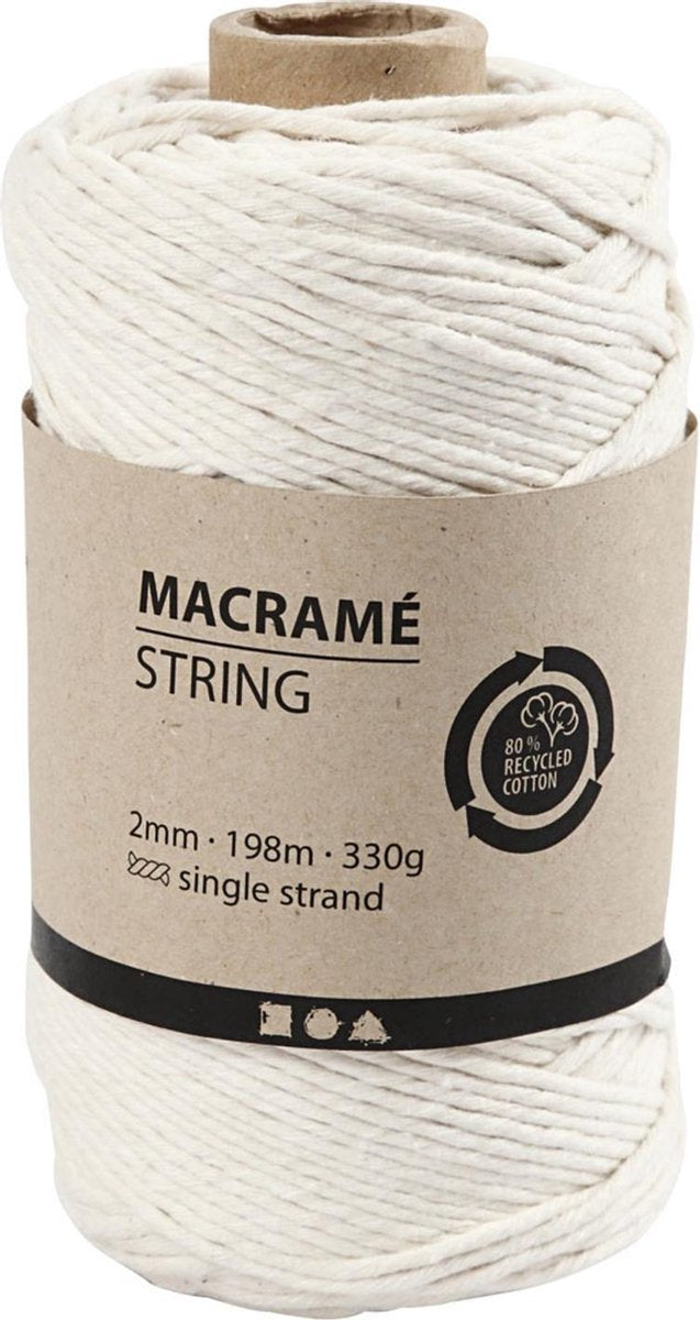 Creativ Company Macrame Cord Off-White, 198m
