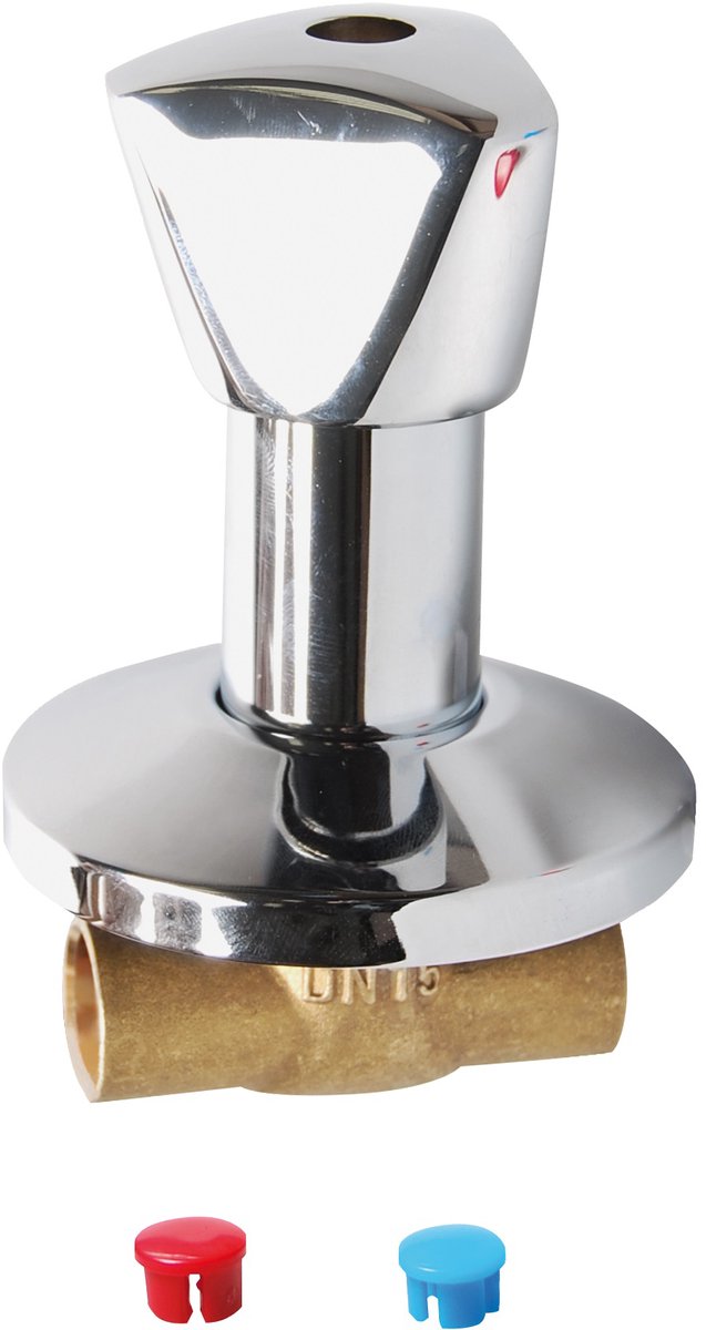 Kirchhoff Einbau-Absperrventil - Chrom - 18 mm - mit Rosette