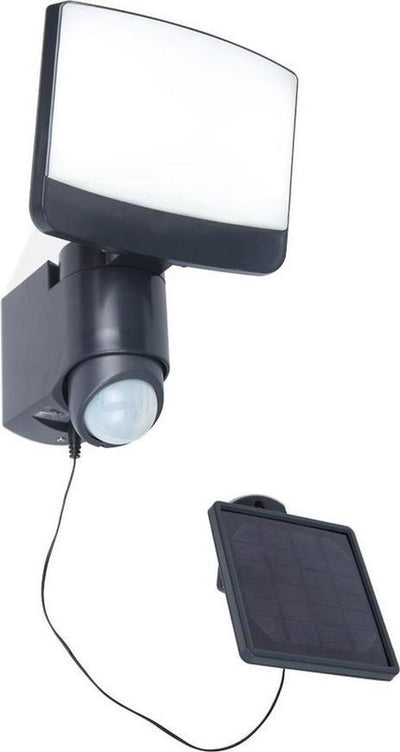Lutec Sunshine - LED-Wandleuchte mit Sensor und Solarpanel - Dunkelgrau