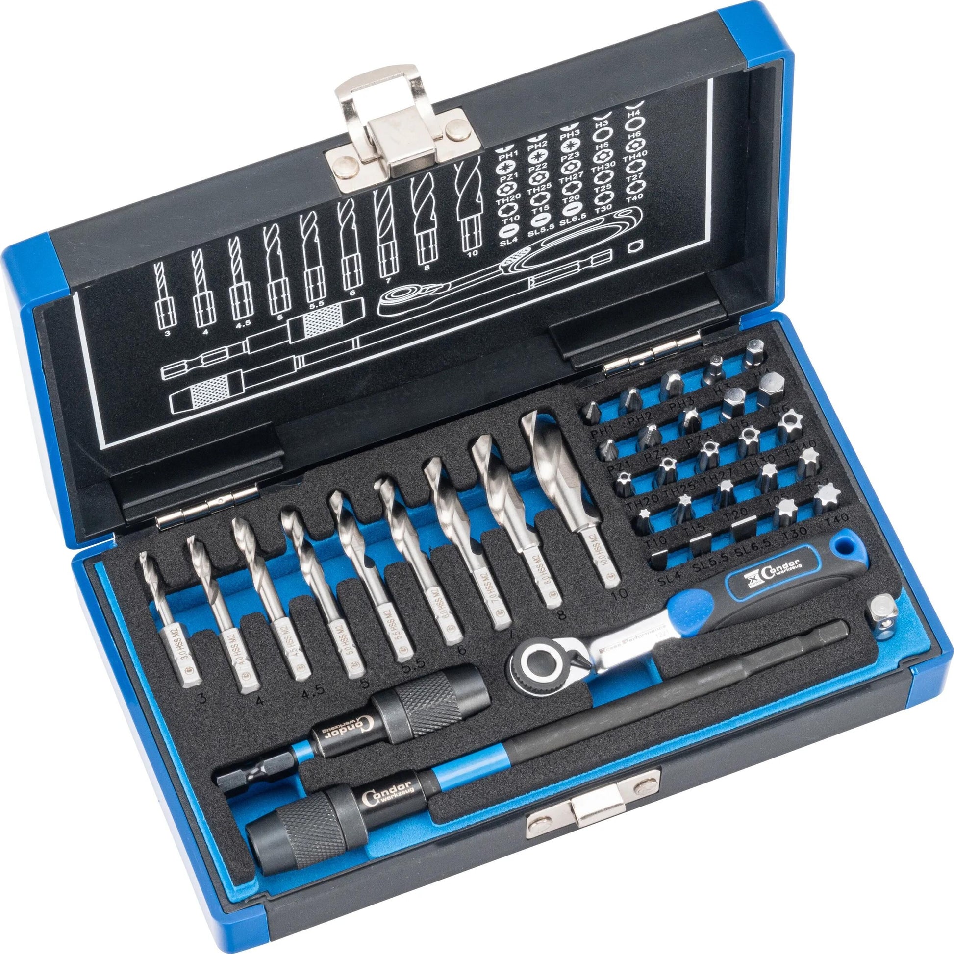 Condor Spezialbohrer-Set 39600 Spiralbohrer HSS-G 38tlg.