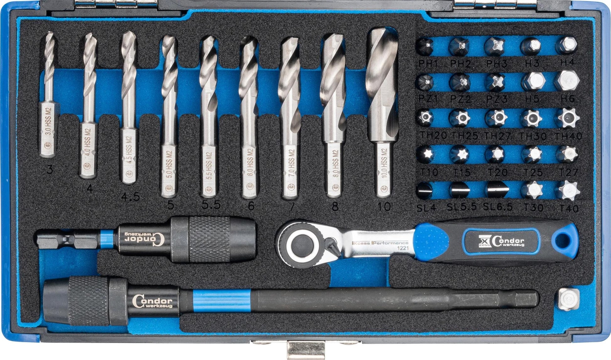 Condor Spezialbohrer-Set 39600 Spiralbohrer HSS-G 38tlg.
