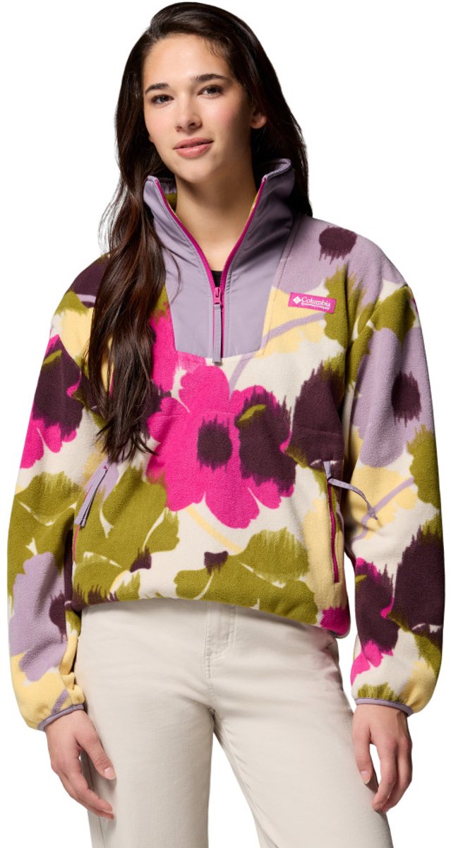 Columbia Sequoia Grove™ bedruckter Damen-Outdoor-Pullover mit halbem Reißverschluss – Fuchsia, Ikatbloom