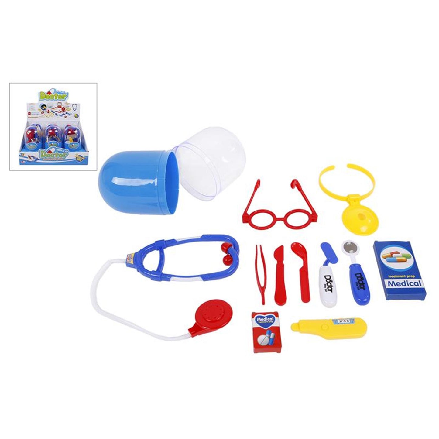 Doktorspielset 6-teilig in Kapsel 20cm