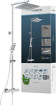 Schütte Trento Duschsystem - Regendusche - mit thermostatischer Duscharmatur - Achsabstand 150 mm - Chrom