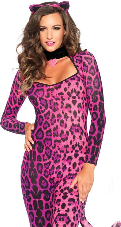 Leg Avenue hübscher rosa Puma-Catsuit