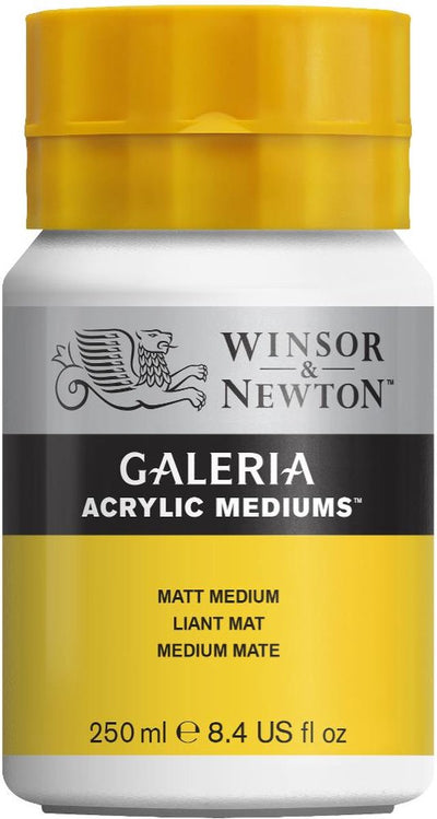 Winsor Newton 3040821 Galeria Matt Medium 250 ml – Acrylmedium für mattes Finish, erhöhte Transparenz