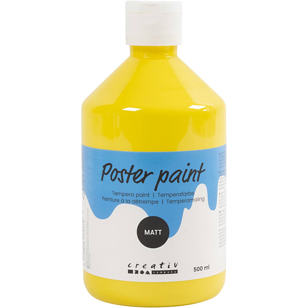 Creativ Company Temperafarbe matt, Primärgelb, 500 ml 1 Flasche