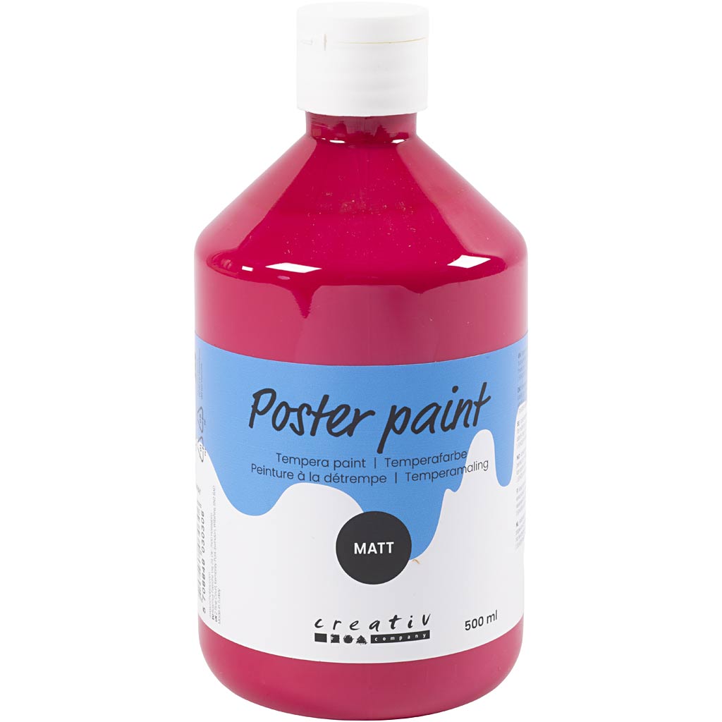 Creativ Company Temperafarbe matt, Primärrot, 500 ml 1 Flasche