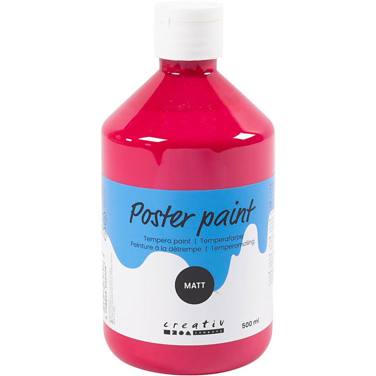 Creativ Company Temperafarbe matt, Primärrot, 500 ml 1 Flasche