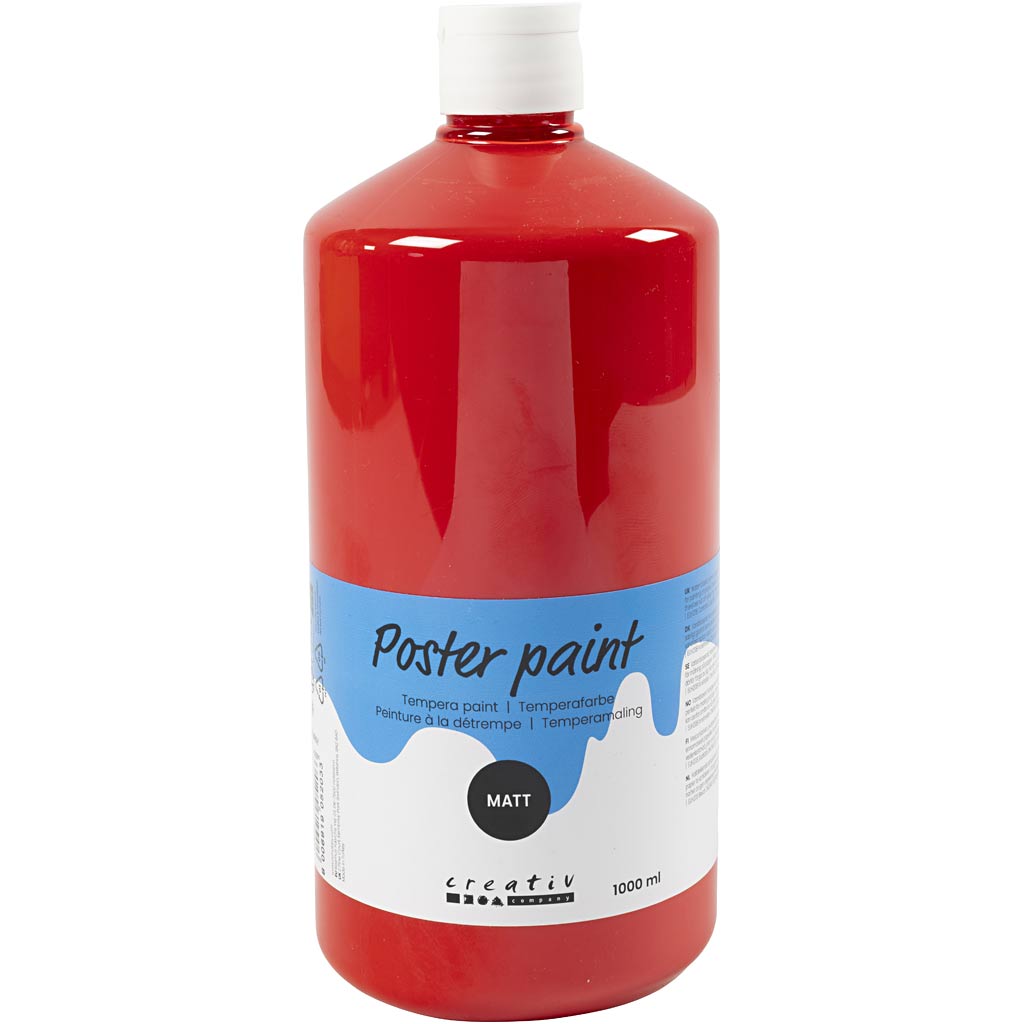 Creativ Company Temperafarbe matt, rot, 1000 ml 1 Flasche