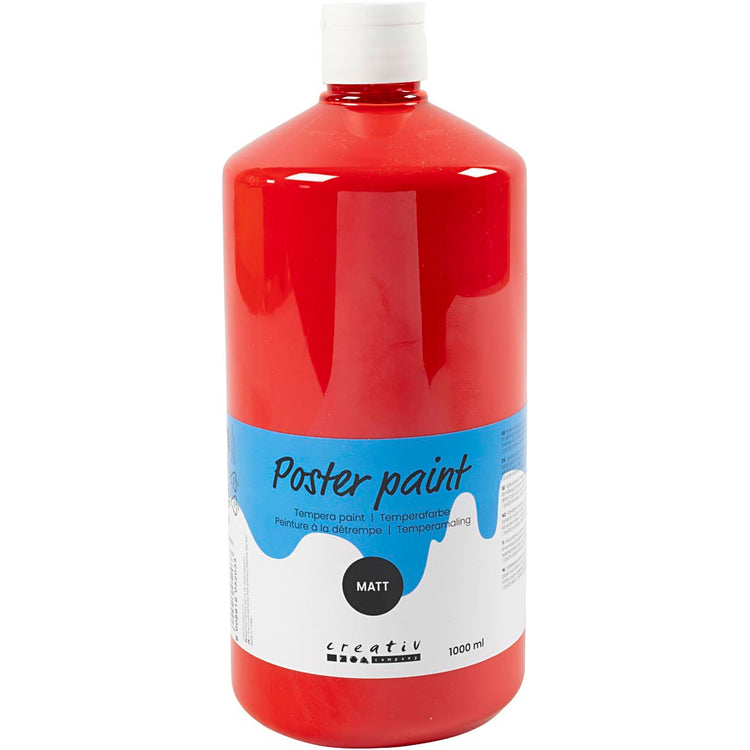 Creativ Company Temperafarbe matt, rot, 1000 ml 1 Flasche