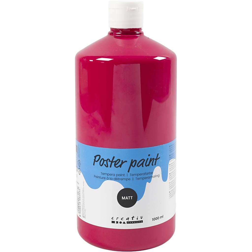 Creativ Company Temperafarbe matt, Primärrot, 1000 ml 1 Flasche