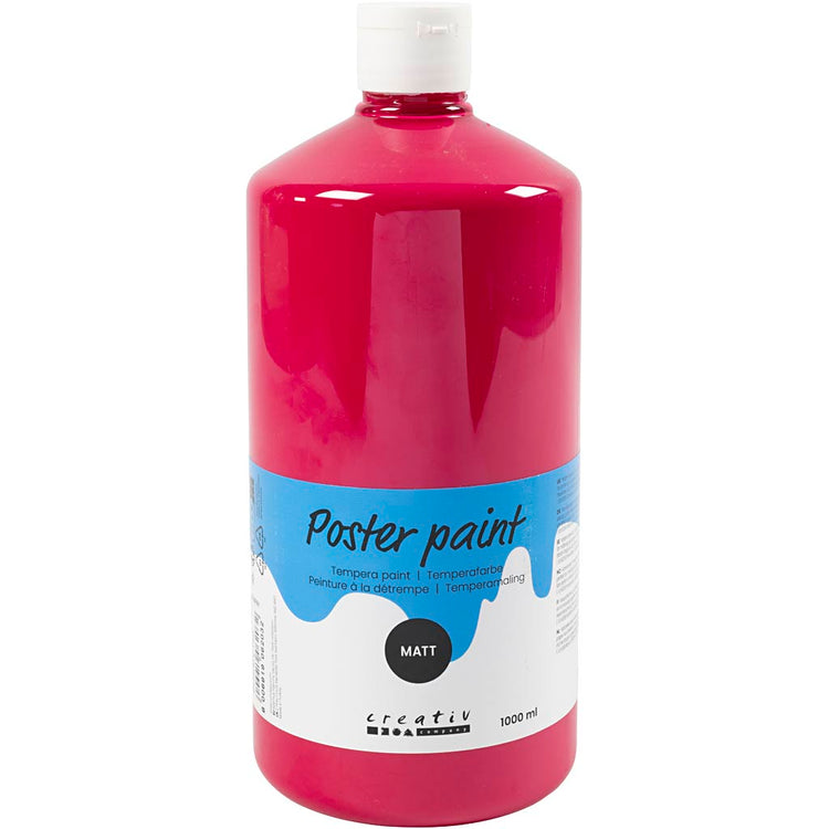Creativ Company Temperafarbe matt, Primärrot, 1000 ml 1 Flasche