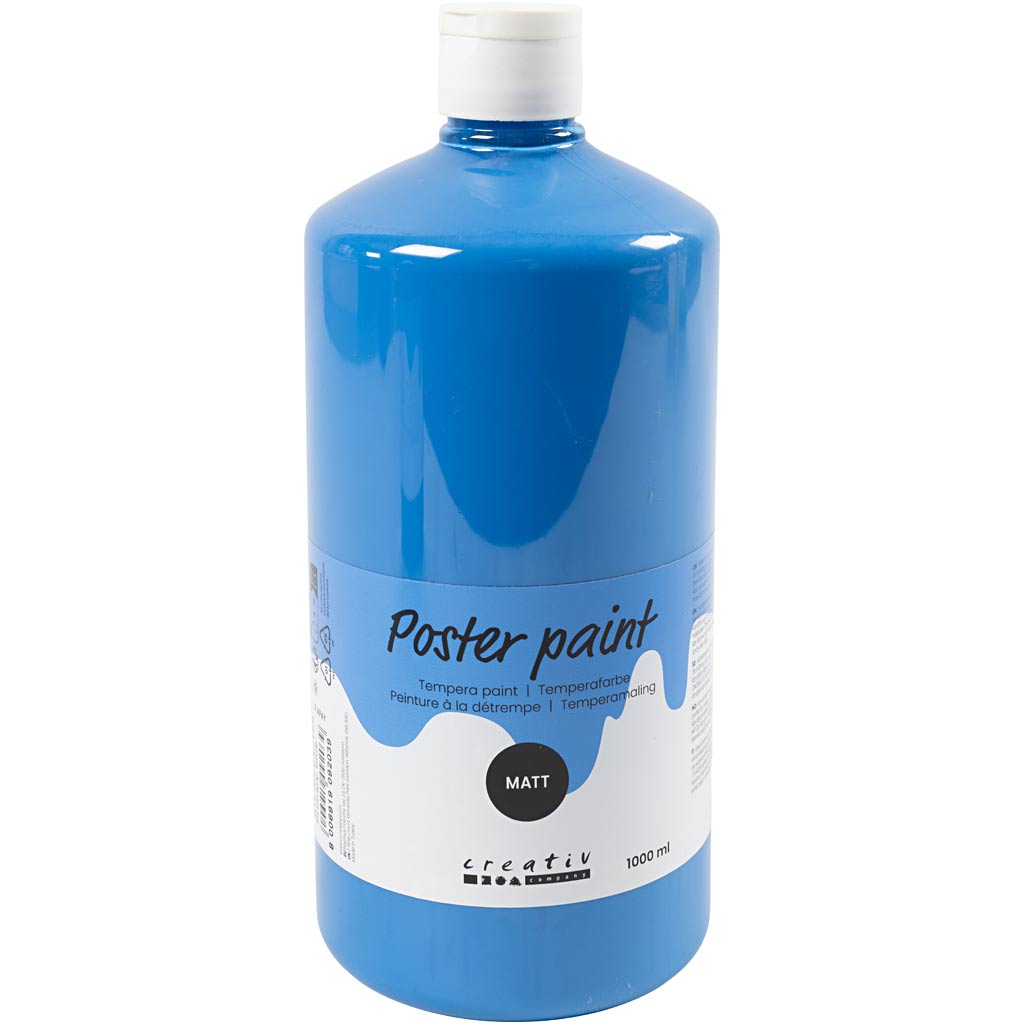 Creativ Company Temperafarbe matt, Primärblau, 1000 ml 1 Flasche