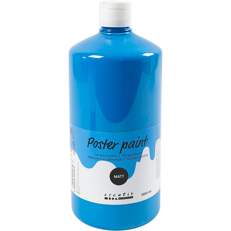 Creativ Company Temperafarbe matt, Primärblau, 1000 ml 1 Flasche