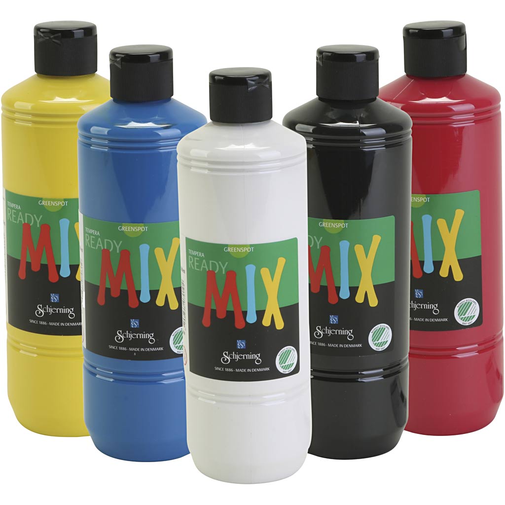 Schjerning Greenspot Posterfarbe, matt, verschiedene Farben, 5x500 ml 1 Box