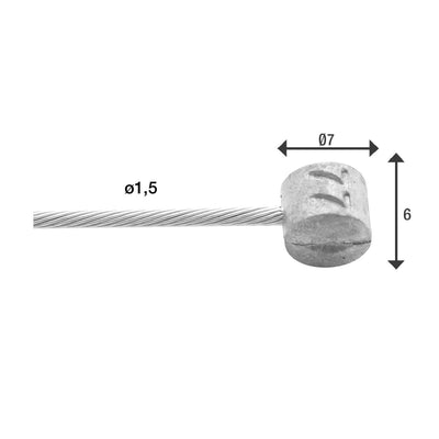 Bremsinnenzug Elvedes 2000mm Edelstahl ø1,5mm T-Nippel (100 Stück)