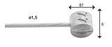 Heckbremse Innenkabel 3000 mm Tonnippel Silber - afbeelding 1