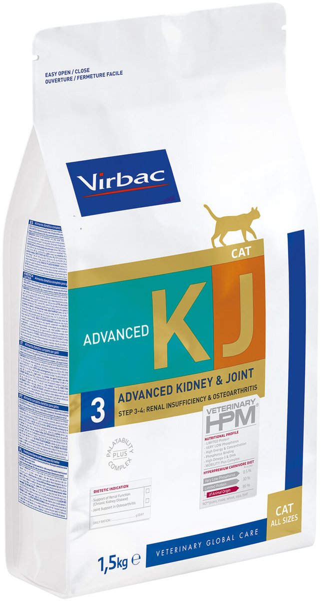 Virbac Veterinary HPM Diätetische Katze – fortgeschrittenes Nierengelenk – 1,5 kg