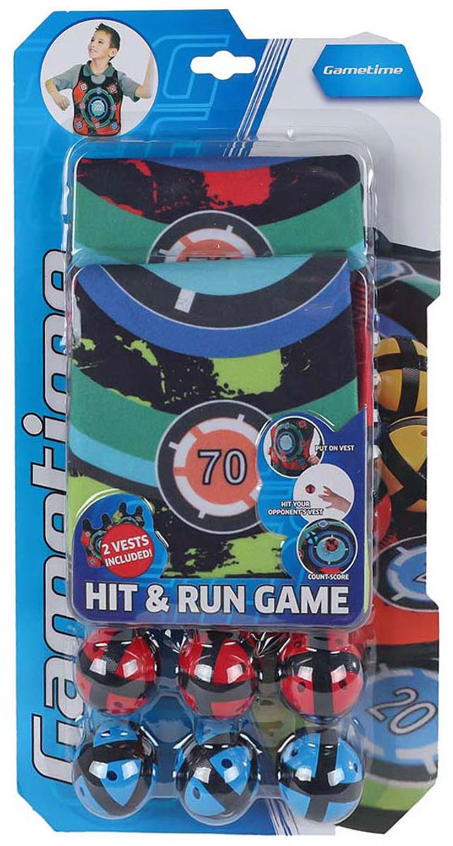 Gametime Velcro -Wurfspiel mit 2 Westen und 6 Bällen